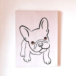 French Bulldog Painting Acrylic on Canvas Wall Decor